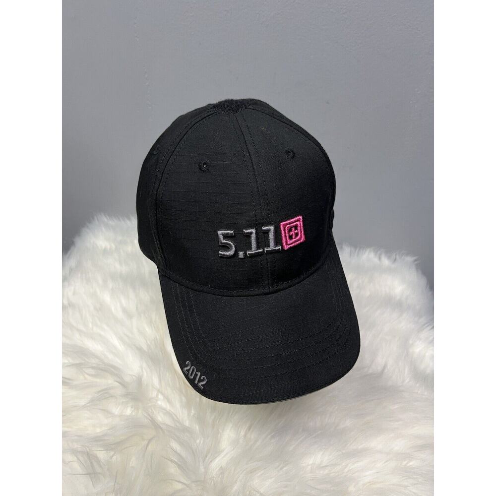 511 Tactical Hat One Size Black Strap Back Dad Cap Rip Stop Pink Embroidered